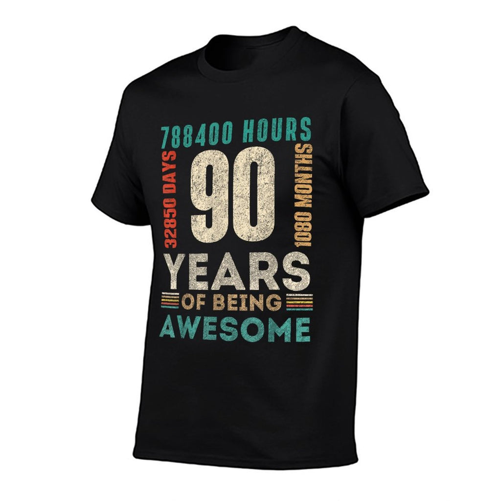 90th Birthday Hours Days Months 90 Years Old Bday  Moisture-wicking T-Shirt