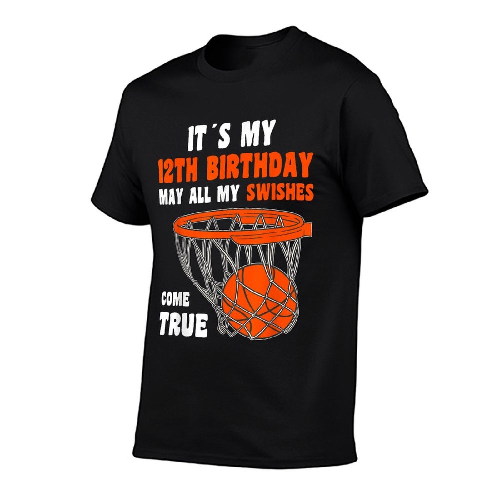 12 Year Old Happy 12th Birthday Basketball 12th Birthday  Wrinkle-resistant T-Shirt