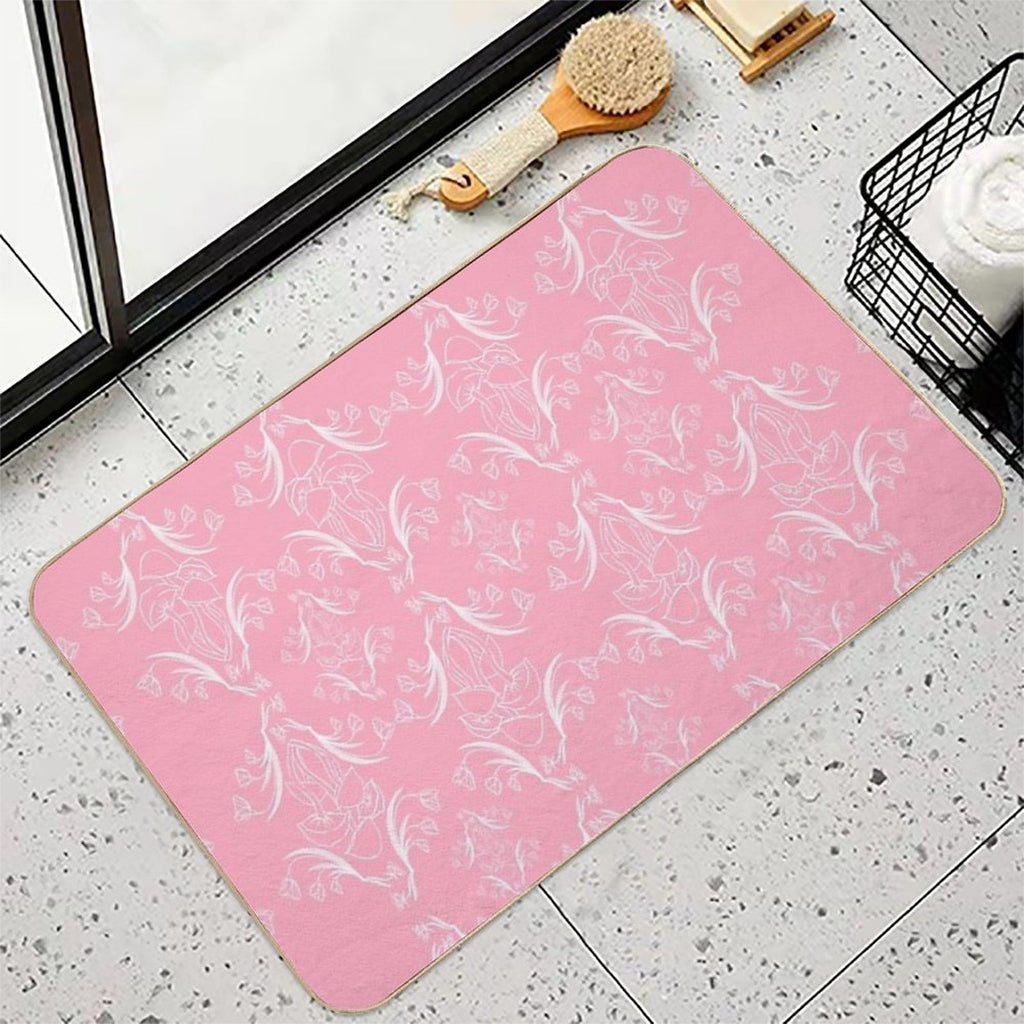 Floral & Mush Pattern 2  High-Traffic Bath Mat