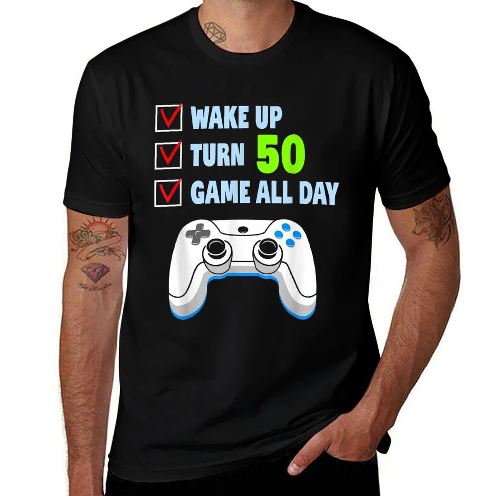 50th Birthday Gamer 50 Years Old  Cotton T-Shirt