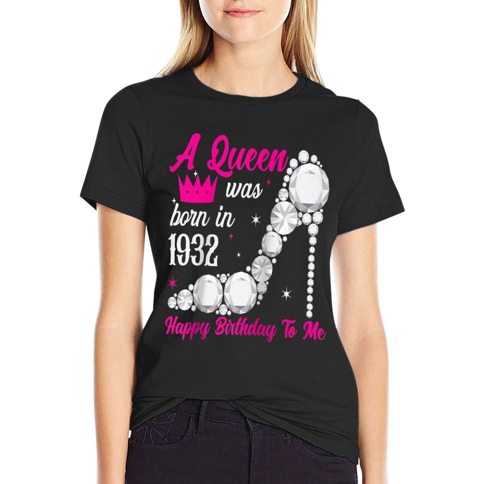 90th Birthday T Shirt Queens Are Born In The Year 1932 Raglan Baseball  Lightweight T-Shirt