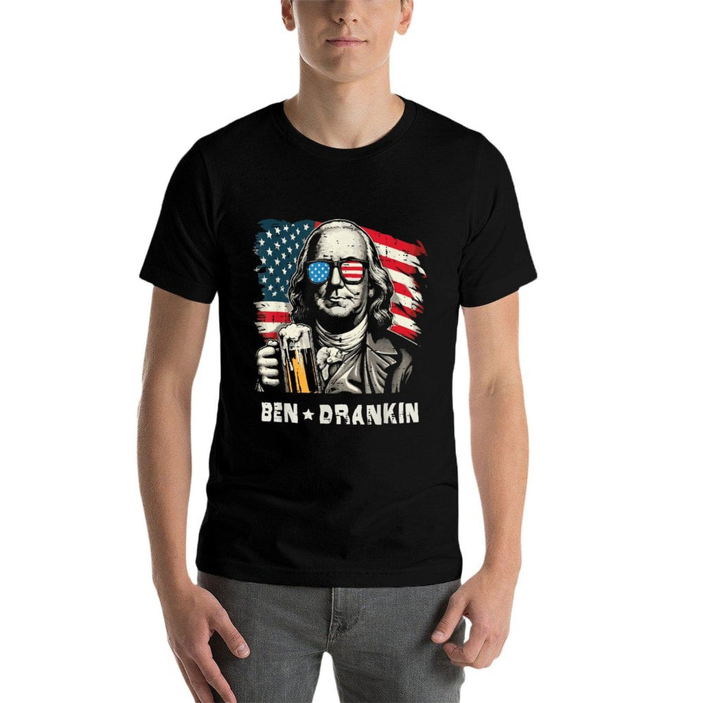 4th Of July Franklin Ben Drankin American Dad Men Women  Cotton T-Shirt