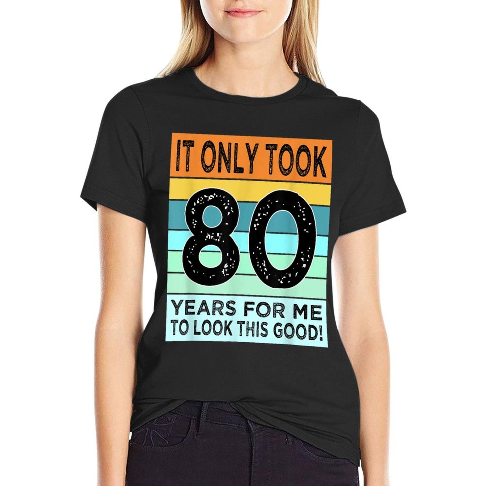 80th Birthday Tshirts For Men Women Turning 80 Years Old  Rolled Sleeves T-Shirt