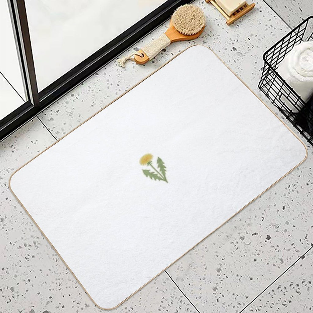 Dandelion Flower- Watercolor Style  Easy Maintenance Bath Mat