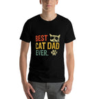 Vintage Best Cat Dad Ever Cat Daddy Gift  Breathable T-Shirt