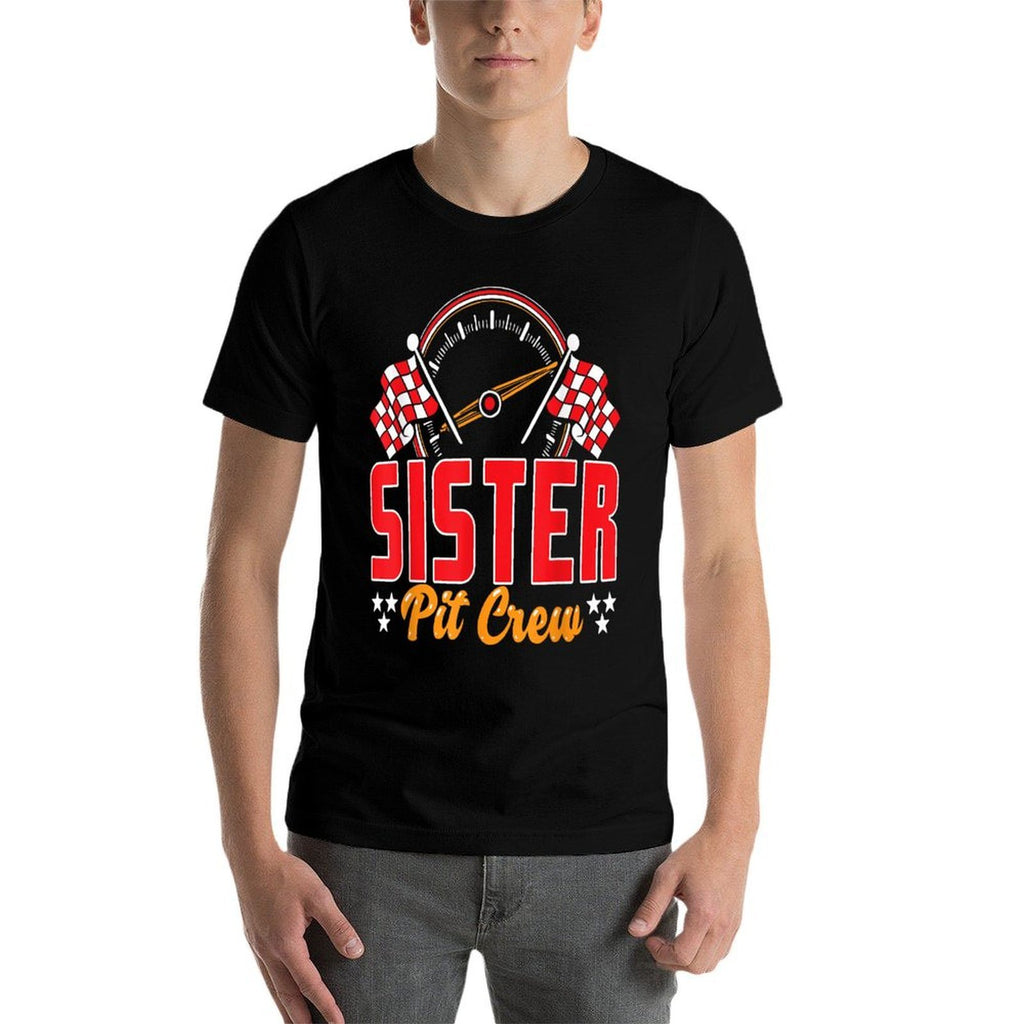 Race Car Birthday Party Matching Family Sister Pit Crew  Slim-fit Cut T-Shirt