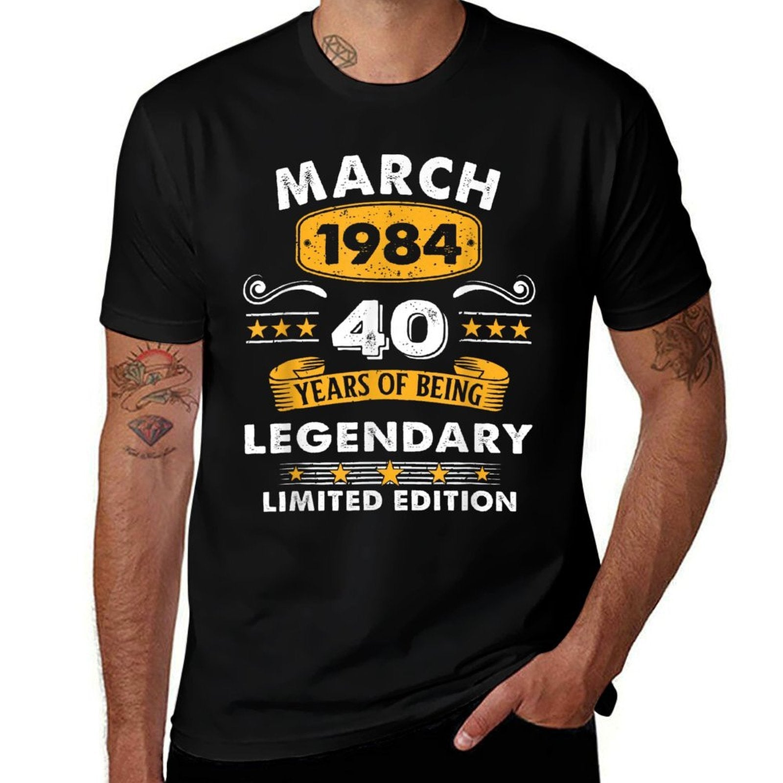 40 Years Old Legend Since March 1984 40th Birthday  Relaxed-fit T-Shirt