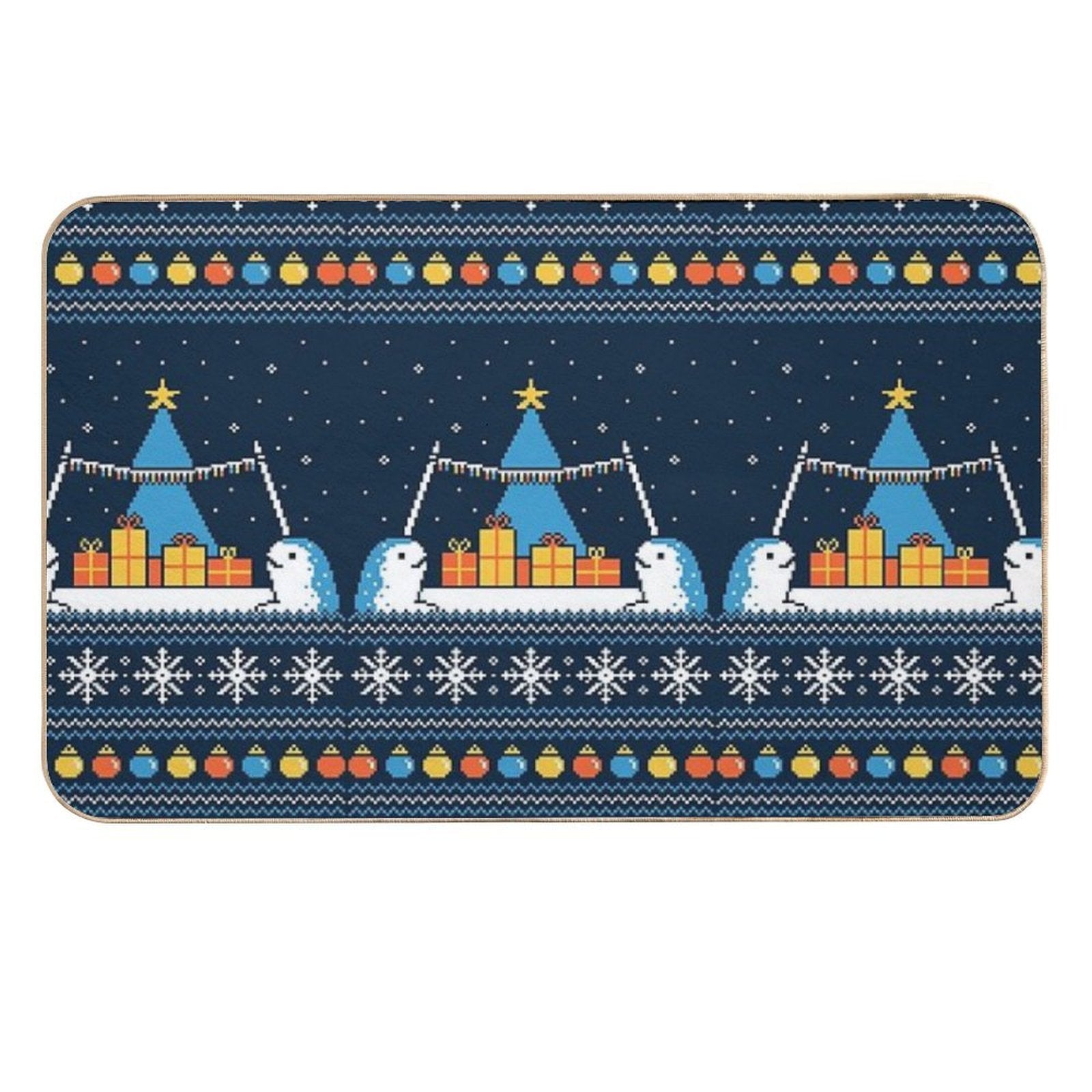 Christmas Narwhals  Versatile Bath Mat