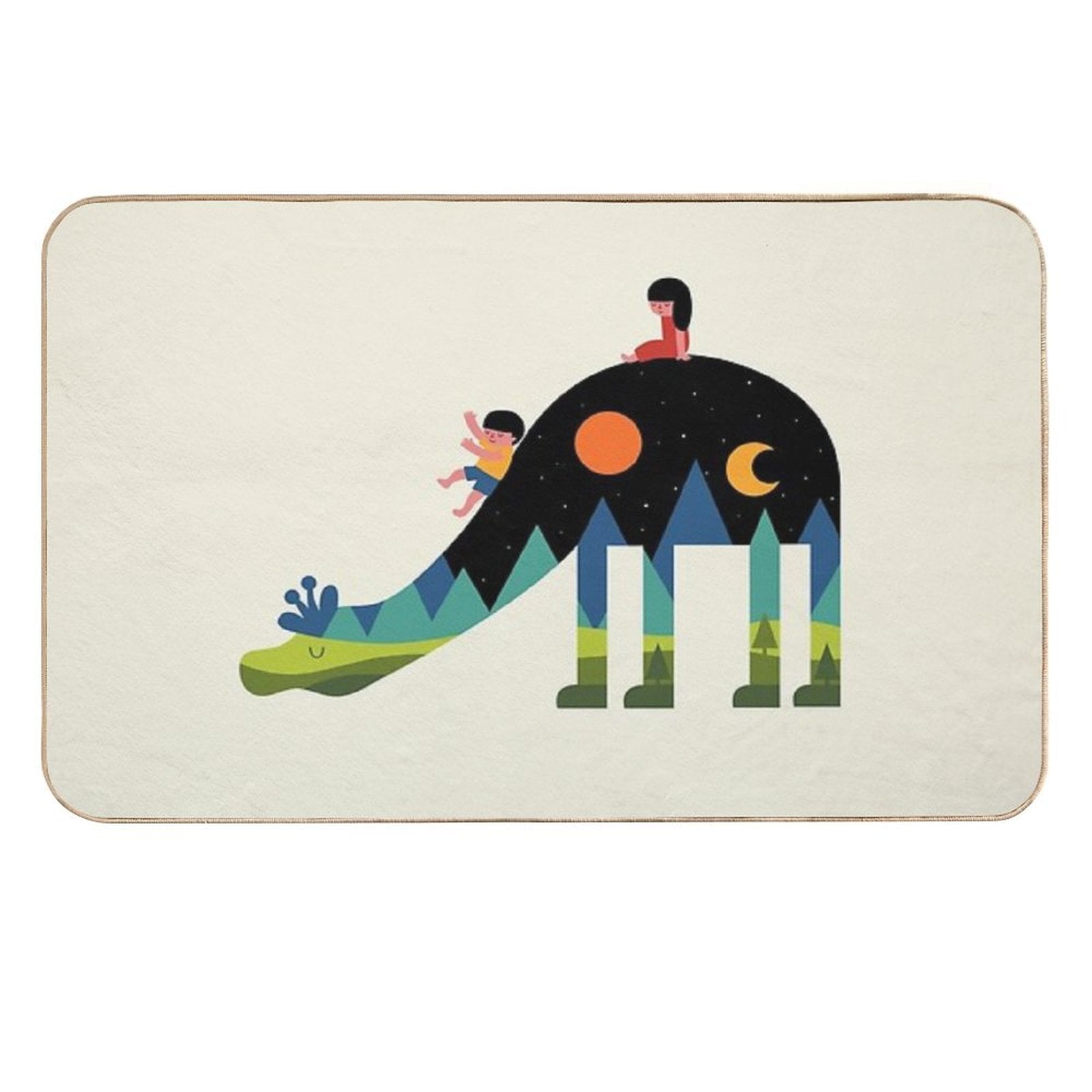 Up And Down  Fade-Resistant Bath Mat