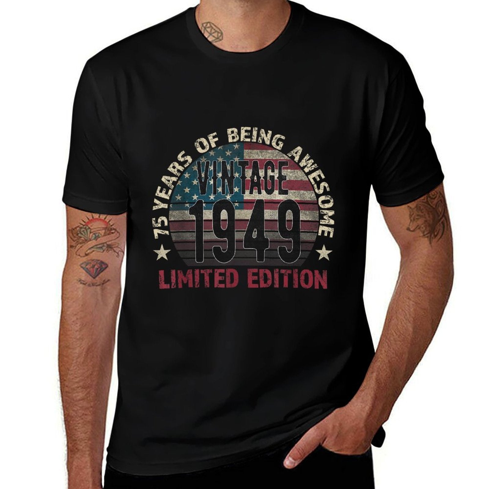 75th Birthday Gift Men Vintage Born 1949 Turning 75 Year Old  Stretchy T-Shirt