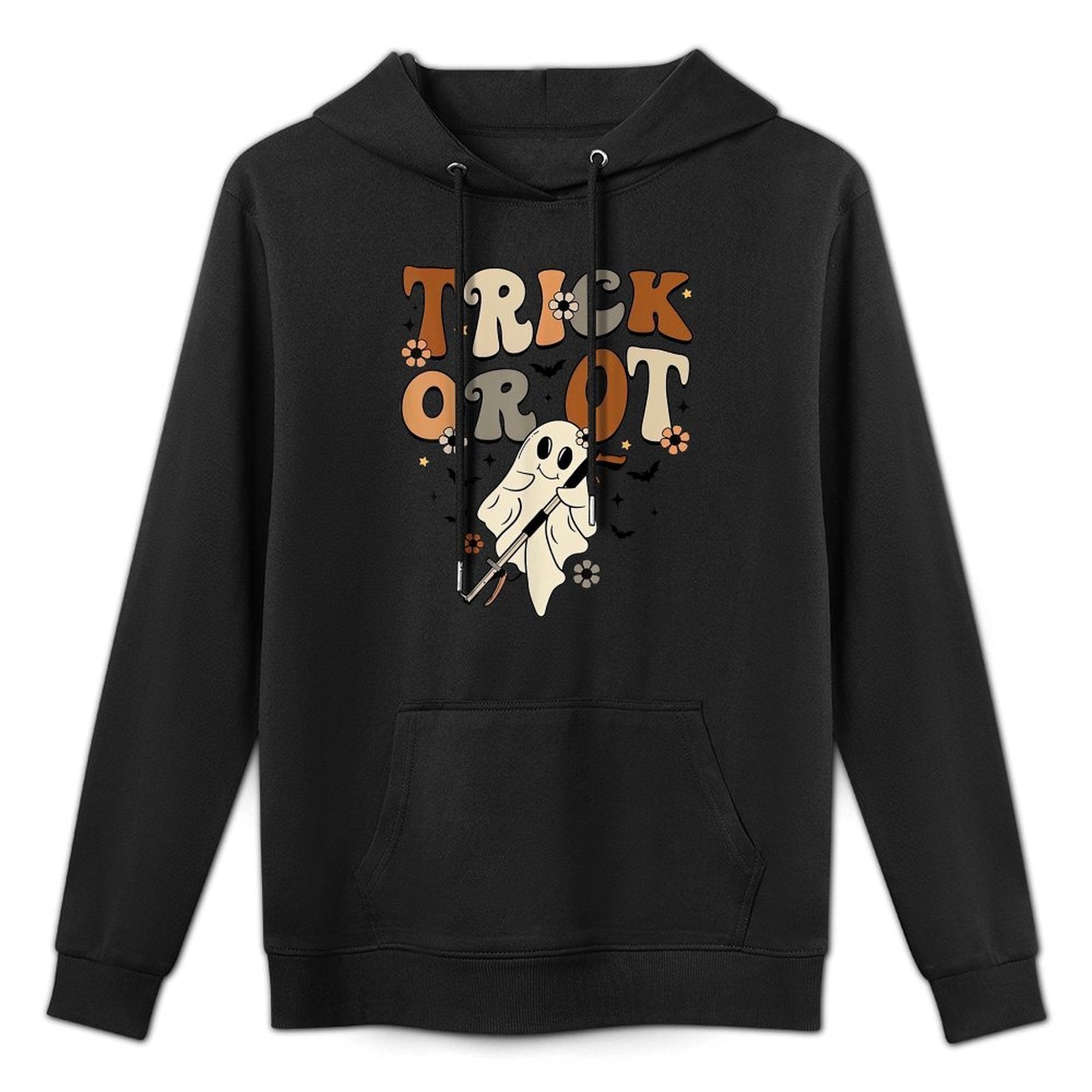 Retro Trick Or OT Cute Ghost Occupational Therapy Halloween Customizable Surface Hoodie