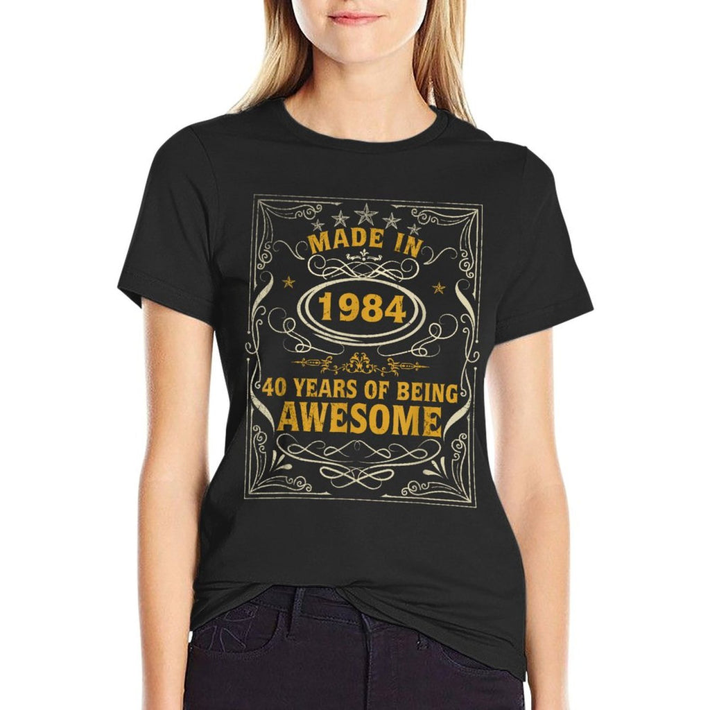 40 Year Old Gift Men Vintage 1984 Made In 1984 40th Birthday  Trendy Pattern T-Shirt