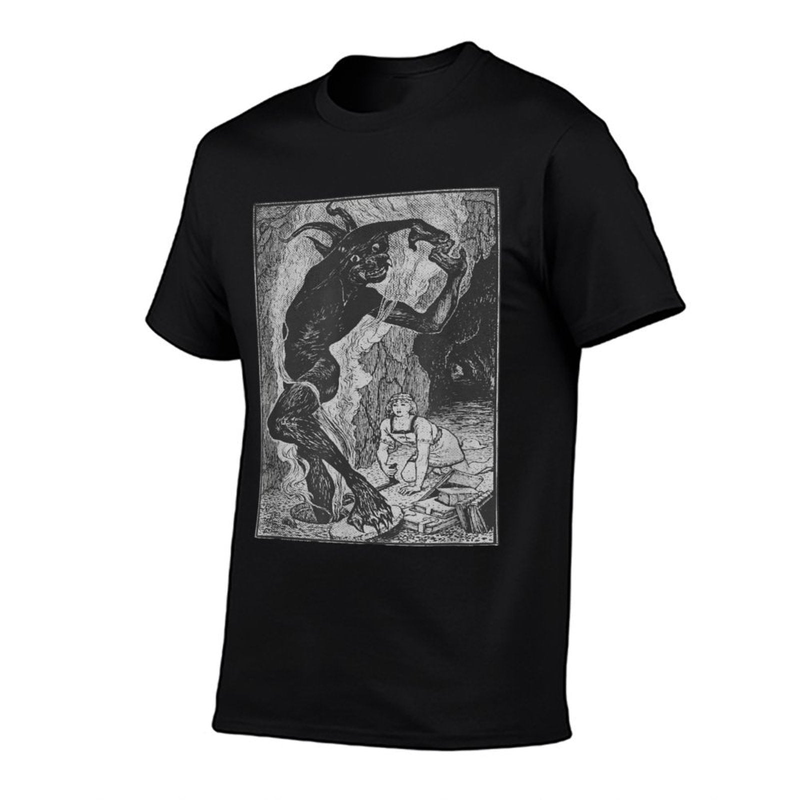 Halloween Tarot Witch Occult Goblincore Aesthetic Gothic Horror Demon Distressed Vintage Grunge - Womens Black Crew Neck Classic  Affordable Price T-Shirt