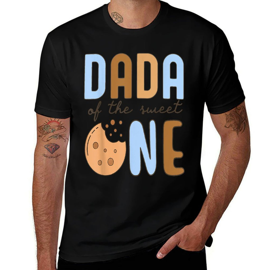 Dada Of The Sweet One Cookies And Milk 1st Birthday Family  High-quality Stitching T-Shirt
