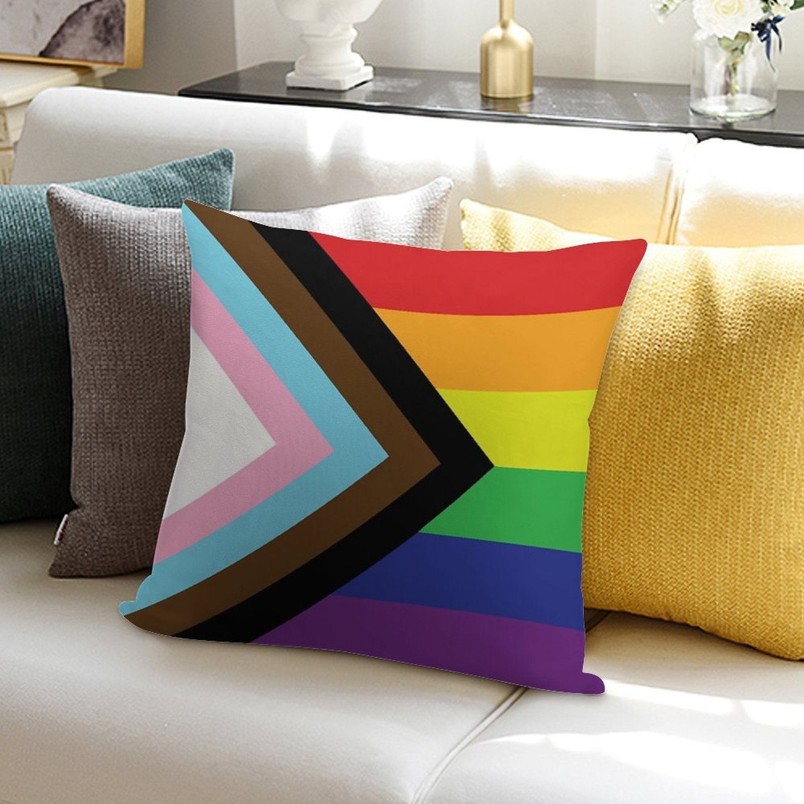 2019 Gay Pride Rainbow Flag LGBTQ Soft Gift Ready Throw Pillow