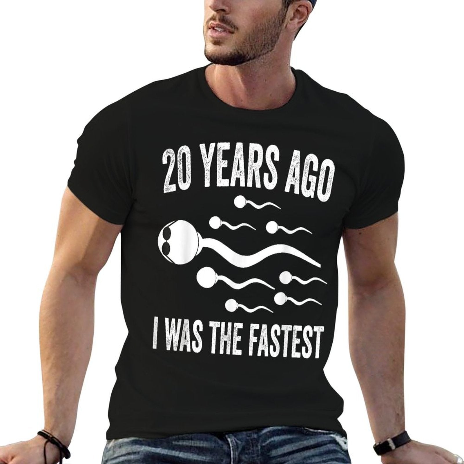 20 Years Ago I Was The Fastest Sperm Funny 20th Birthday  Quick-drying T-Shirt