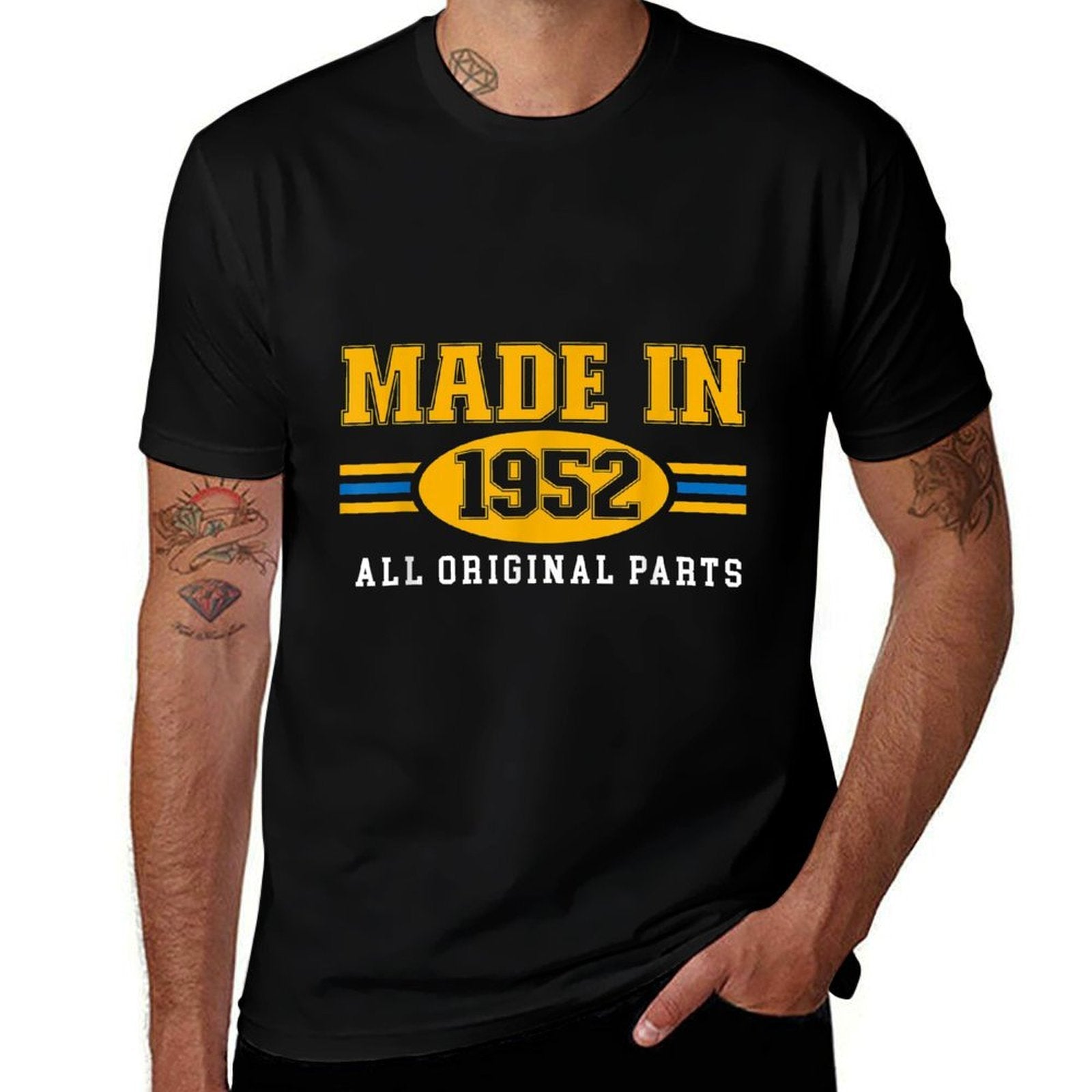 70th Birthday T Shirt Made In 1952 All Original Parts  Wrinkle-resistant T-Shirt