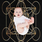 Metatron's Cube Golden Line Versatility Throw Blanket