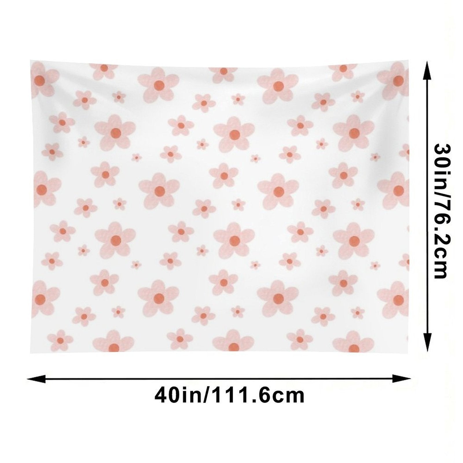 Soft Pastel Floral Pattern with Pink Blooms Tapestry