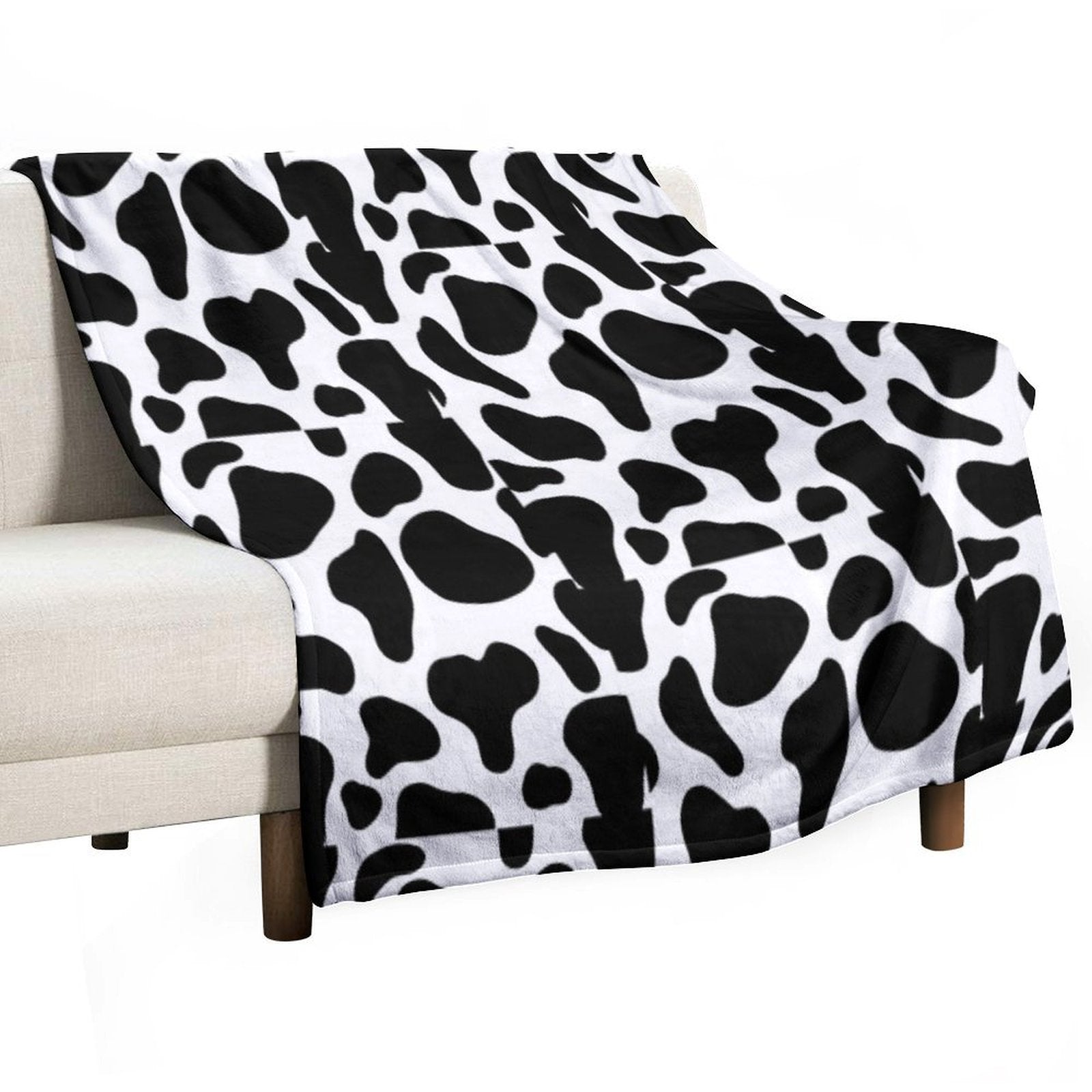 Cow Print Compact Throw Blanket