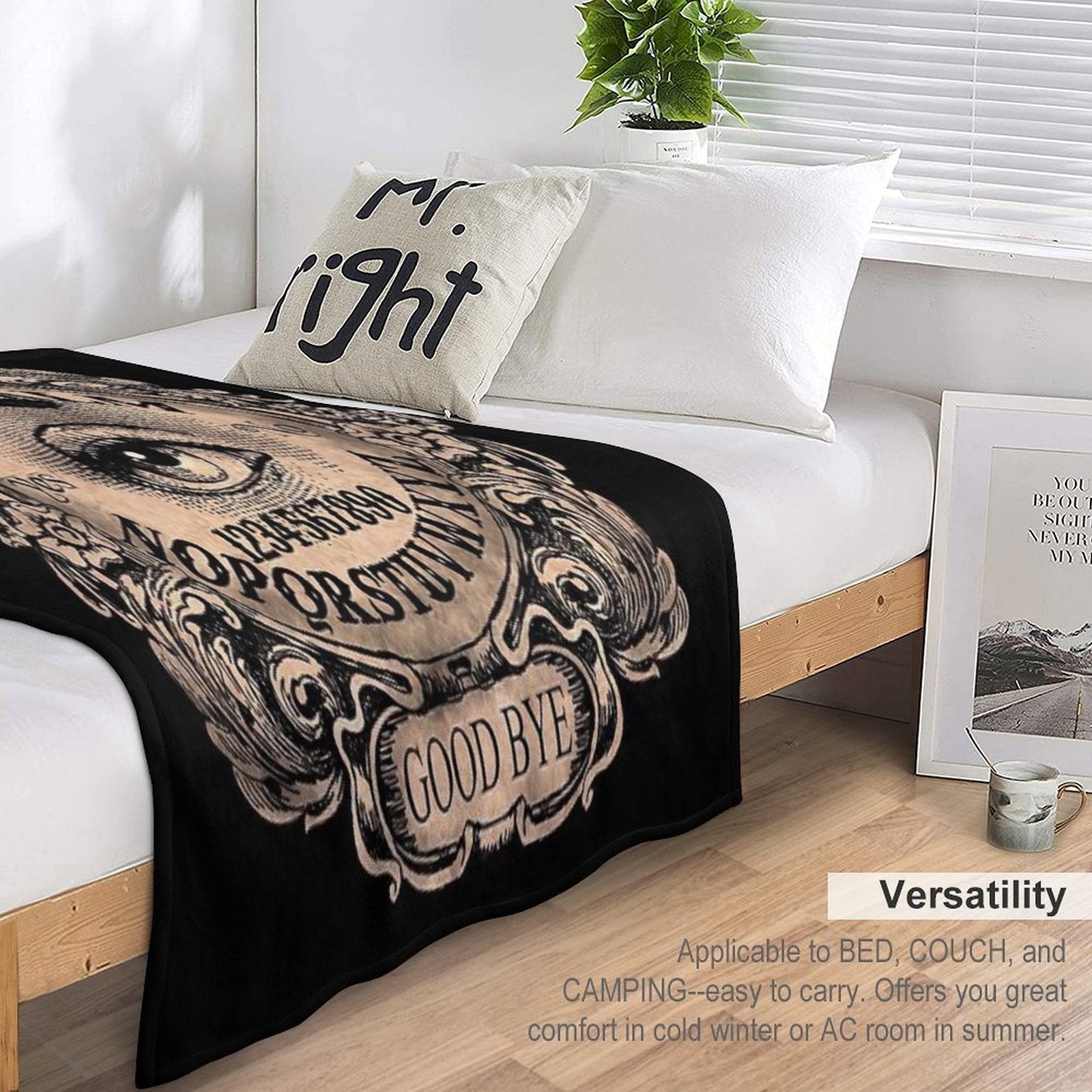 Witch Board with Mystic Eye Travel-friendly Throw Blanket