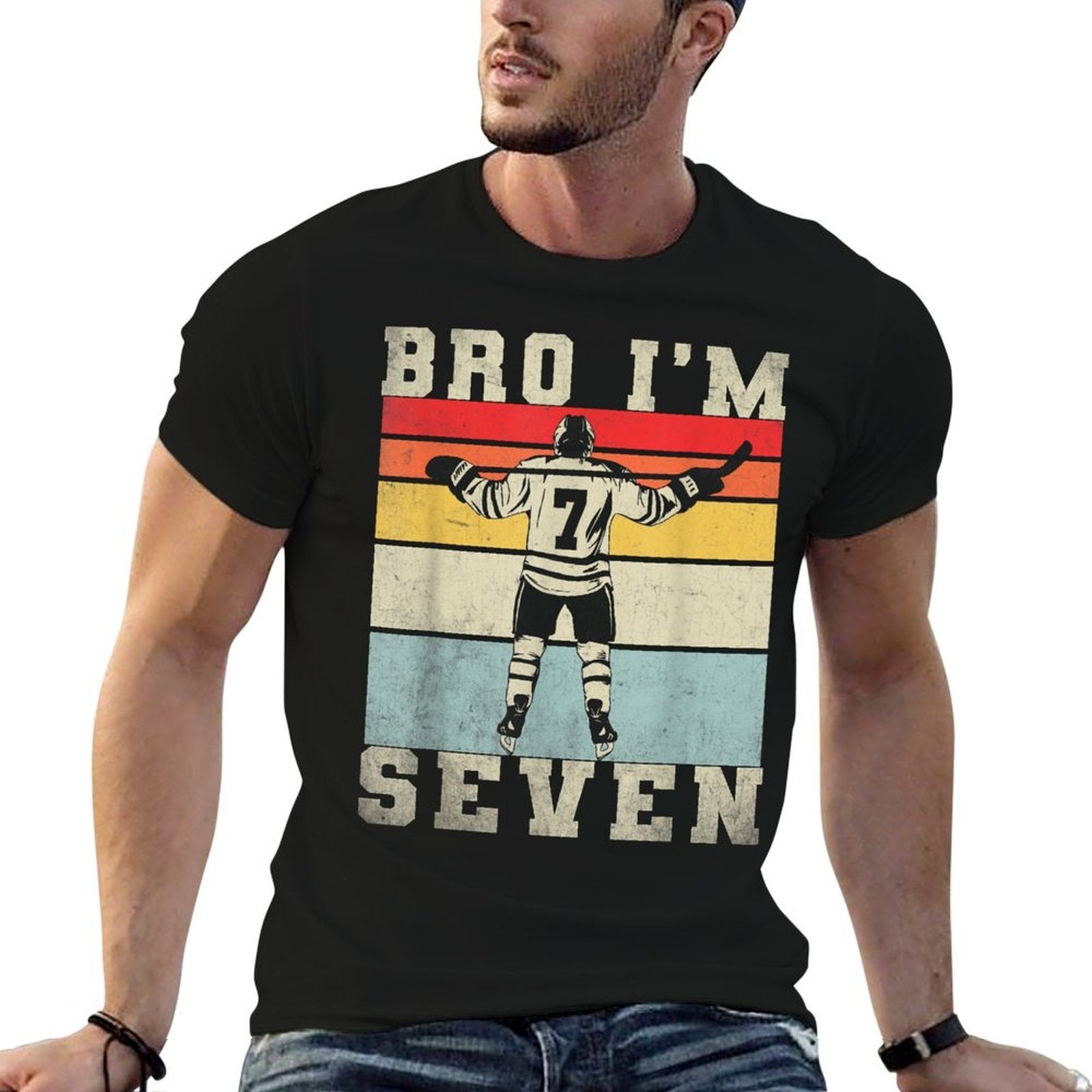 7th Birthday Ice Hockey Boy 7 Year Old Hockey Player  Soft T-Shirt
