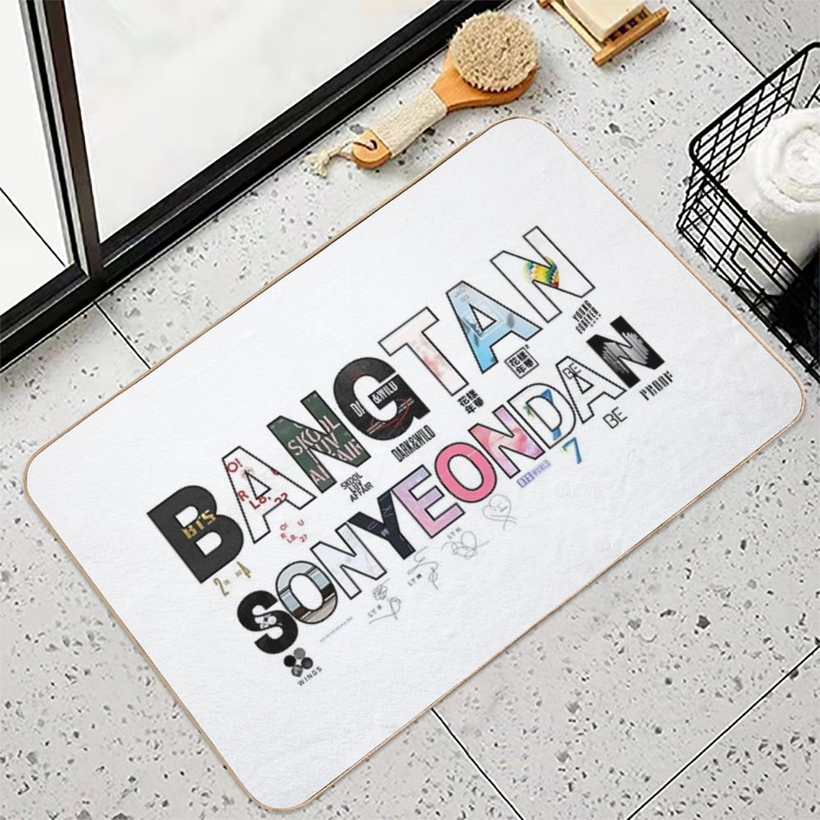 BANGTAN SONYEONDAN BTS Album Cover Design – BTS Discography Fan Art  Rapid-Drying Bath Mat