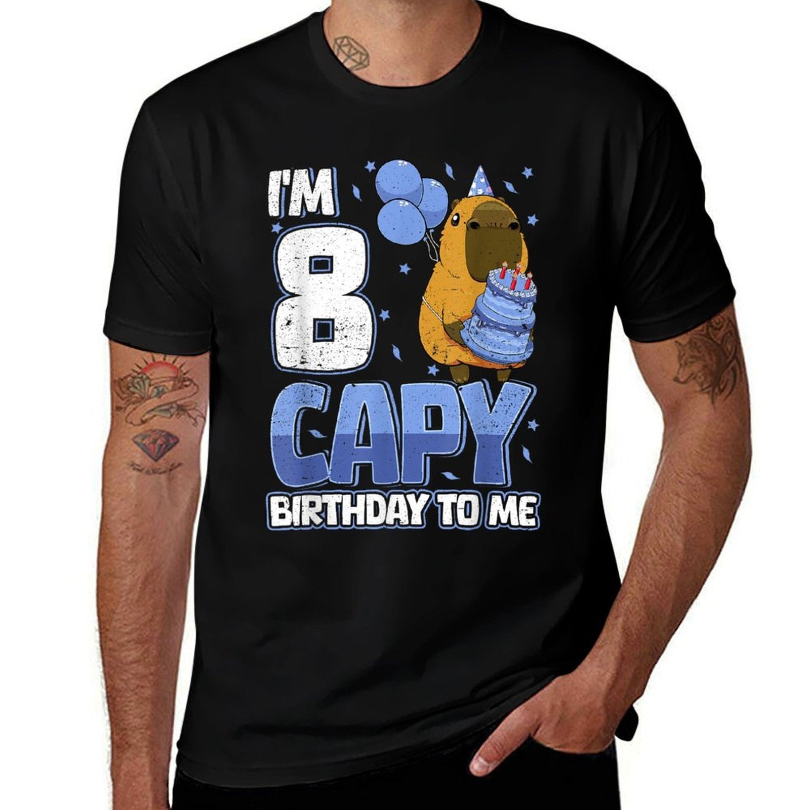 8 Years Capy Birthday to Me Boys 8th Birthday Capybara  Versatile T-Shirt