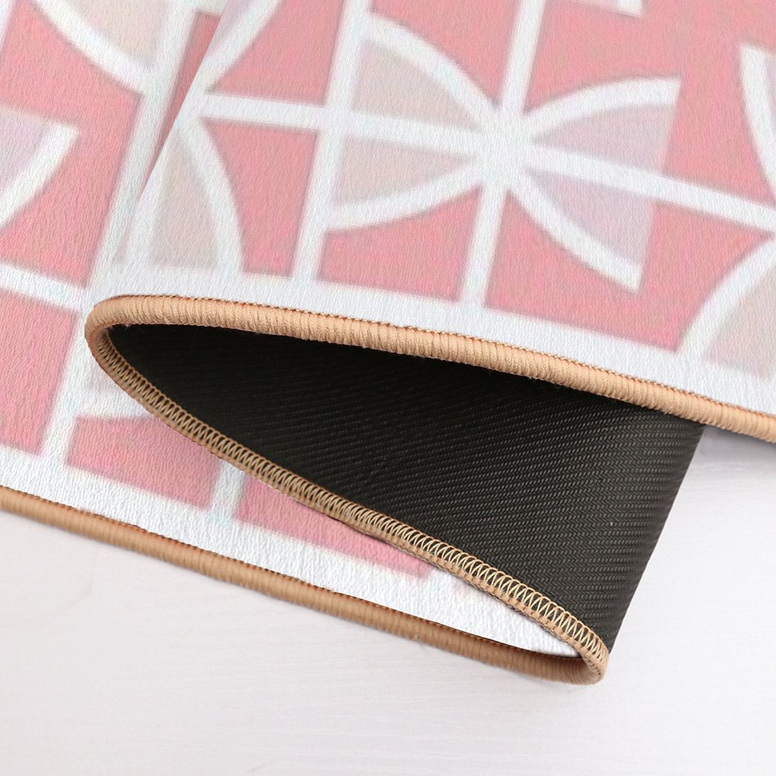 Pink Geometric Pattern.  Versatile Bath Mat