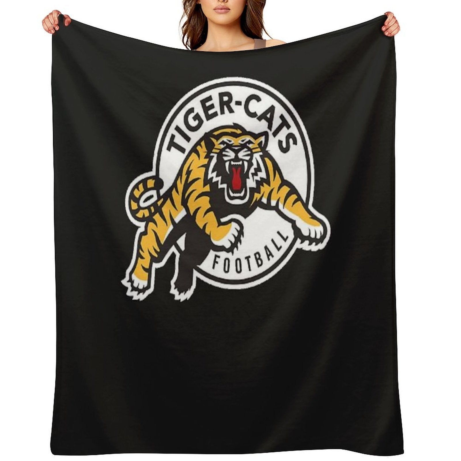 Hamilton Tiger Cats Cfl Logo Wrinkle-free Throw Blanket