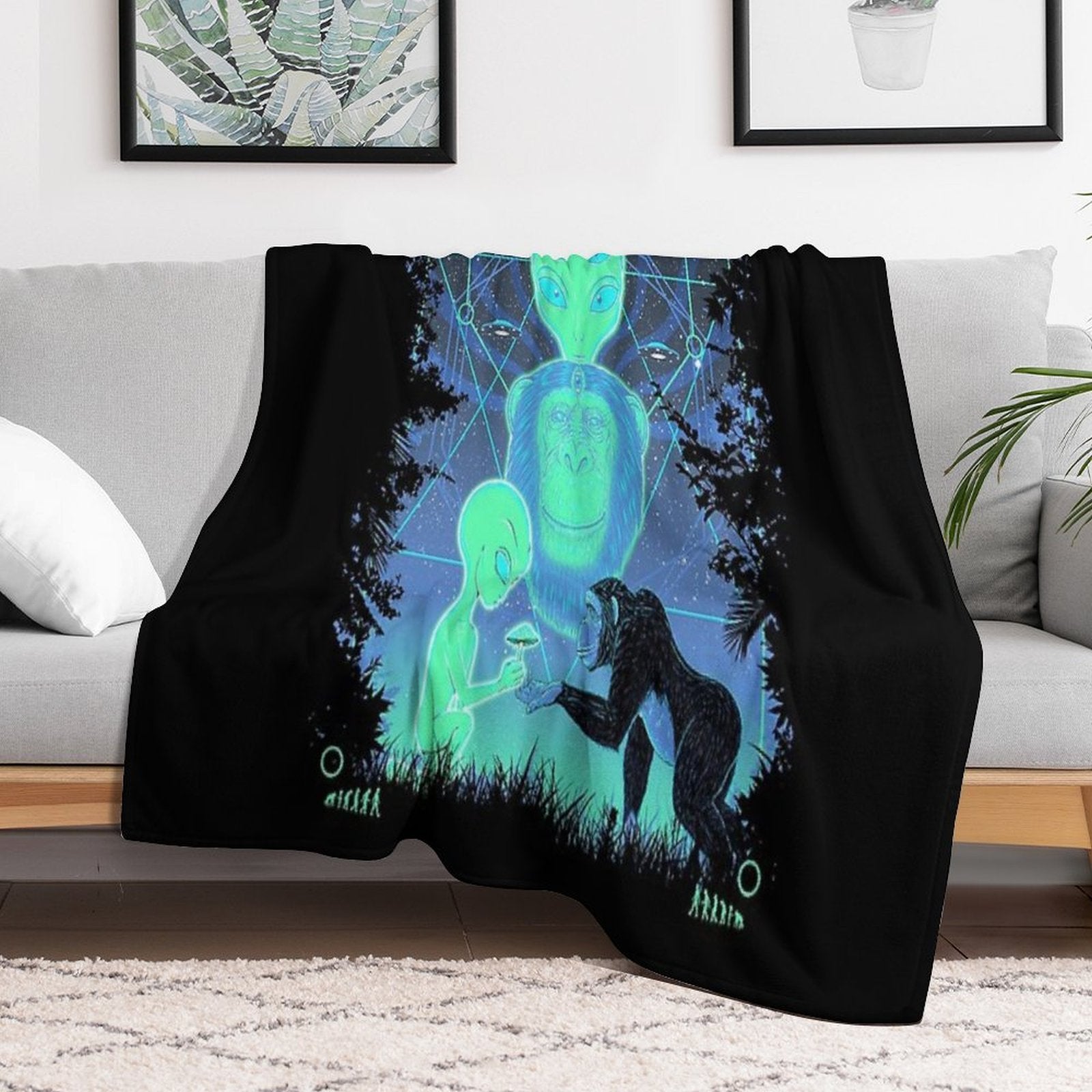Monkey Art Versatility Throw Blanket