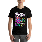 12th Birthday Girl 12 Year Old Roller Skate Skating  Eco-friendly Material T-Shirt