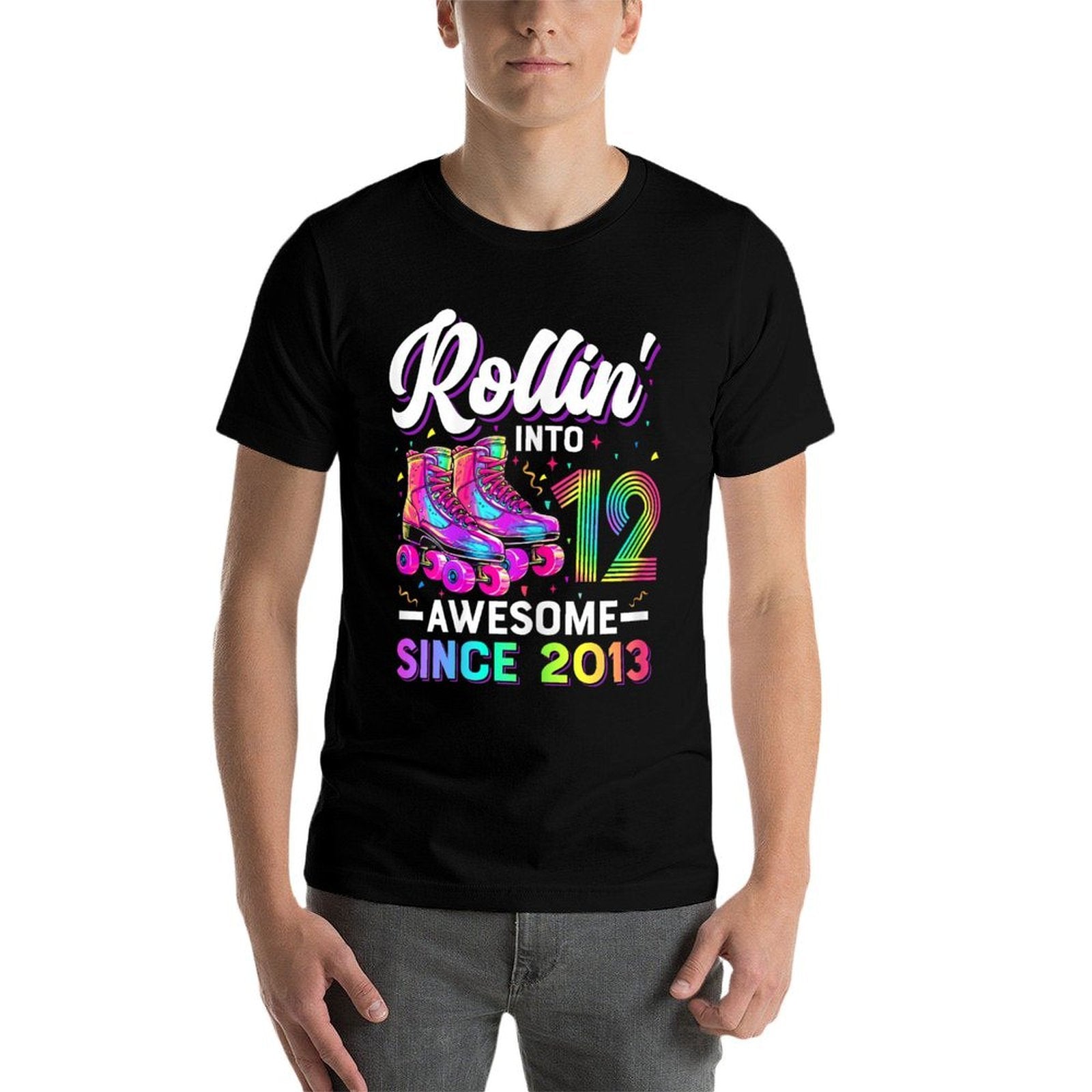 12th Birthday Girl 12 Year Old Roller Skate Skating  Eco-friendly Material T-Shirt