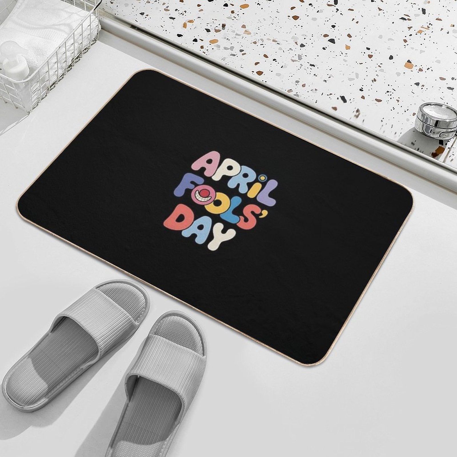 Happy April Fool's Day 1st April Fools Day 2025 Joke  Odorless Bath Mat
