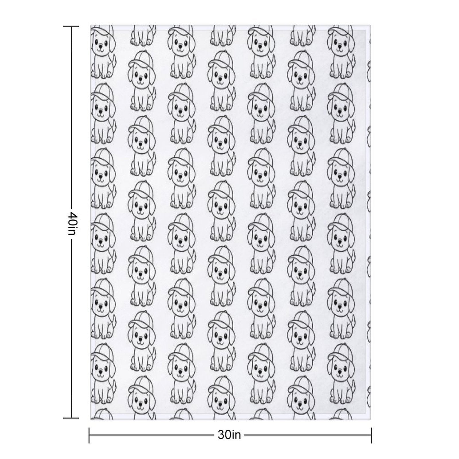 Dog with Baseball Hat Compact Throw Blanket