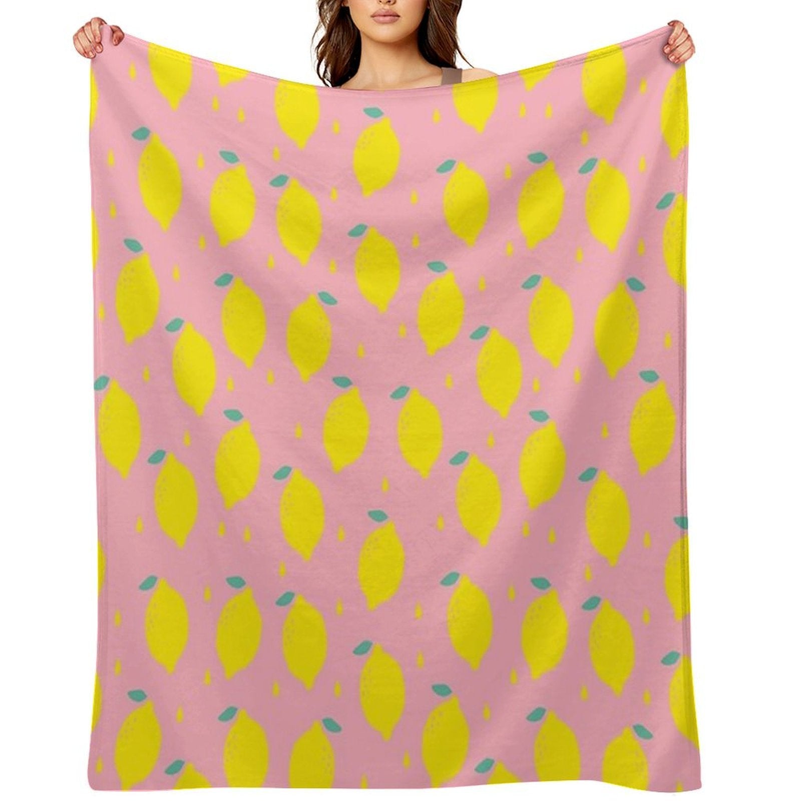 Sweet Lemon Pattern Lightweight Throw Blanket