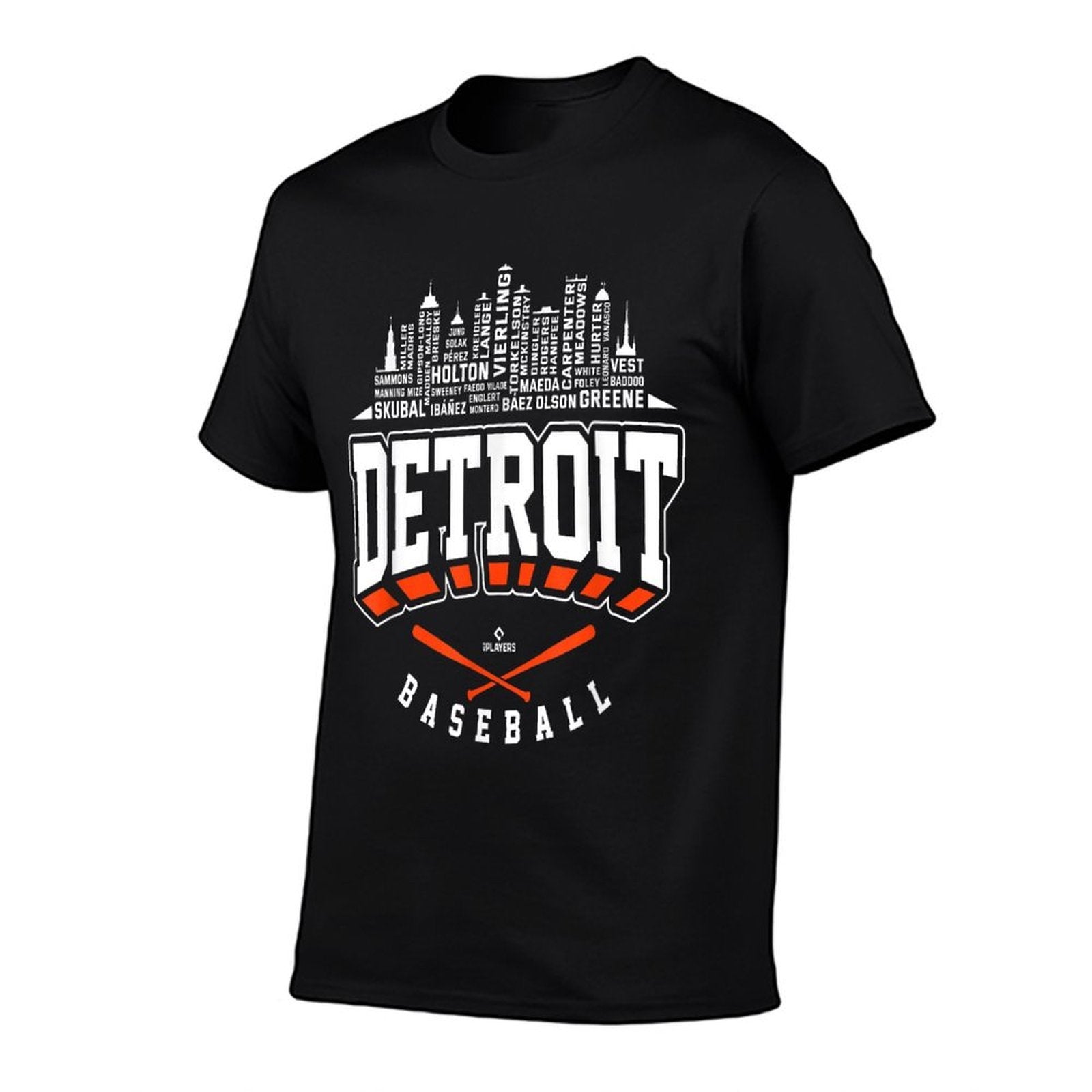 Skyline Word Art Tarik Skubal Detroit Baseball MLBPA  Moisture-wicking T-Shirt