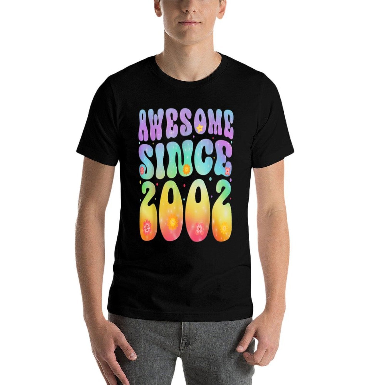 Awesome Since 2002 21 Years Old Tie Dye Flower 21st Birthday  Wrinkle-resistant T-Shirt