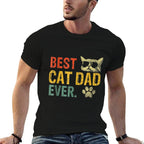 Vintage Best Cat Dad Ever Cat Daddy Gift  Breathable T-Shirt