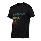 14 Years Old Awesome Since July 2011 14th Birthday  Summer-ready Fabric T-Shirt