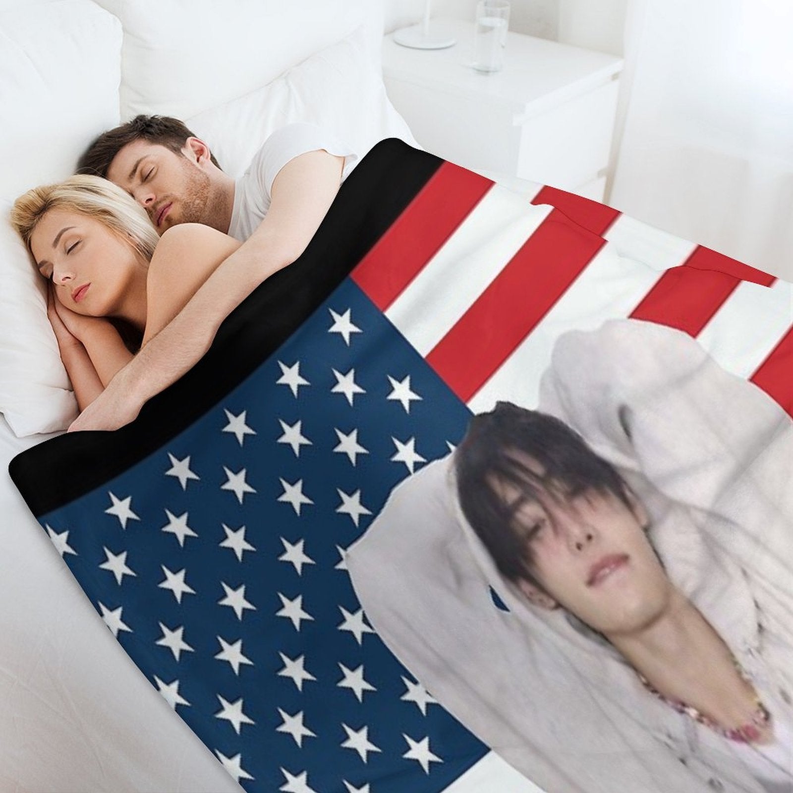 Park Sunghoon U.s American Flag Durable Throw Blanket