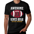 13th Birthday Football Player 13 Years Old Officialnager  Wrinkle-resistant T-Shirt