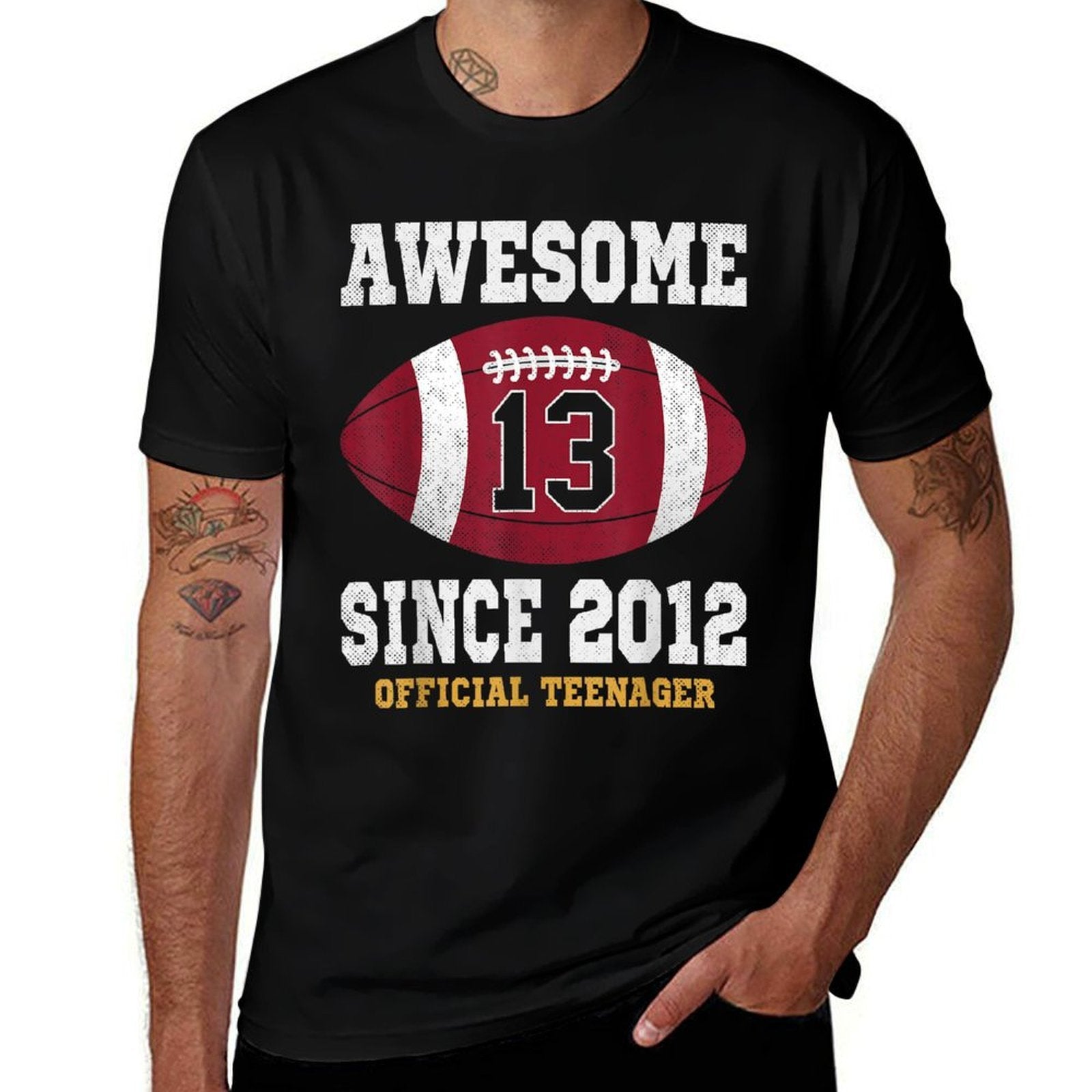 13th Birthday Football Player 13 Years Old Officialnager  Wrinkle-resistant T-Shirt