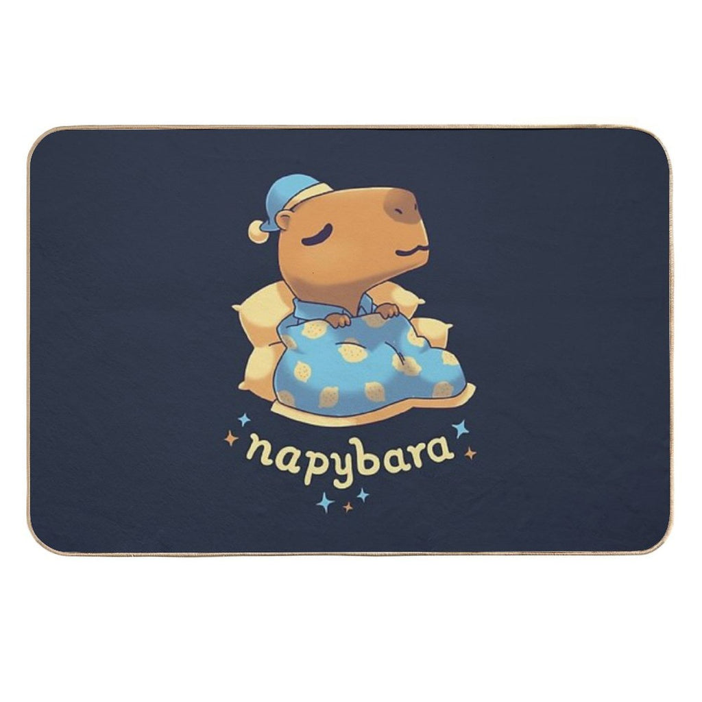 Napybara Cute Capybara Nap  Easy To Clean Bath Mat