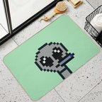 8bit Alien 00001 The Vaporized Visitor  Easy To Clean Bath Mat