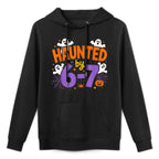 Haunted by 6-7 Halloween Ghosts And Spiders Design Colorfast Hoodie