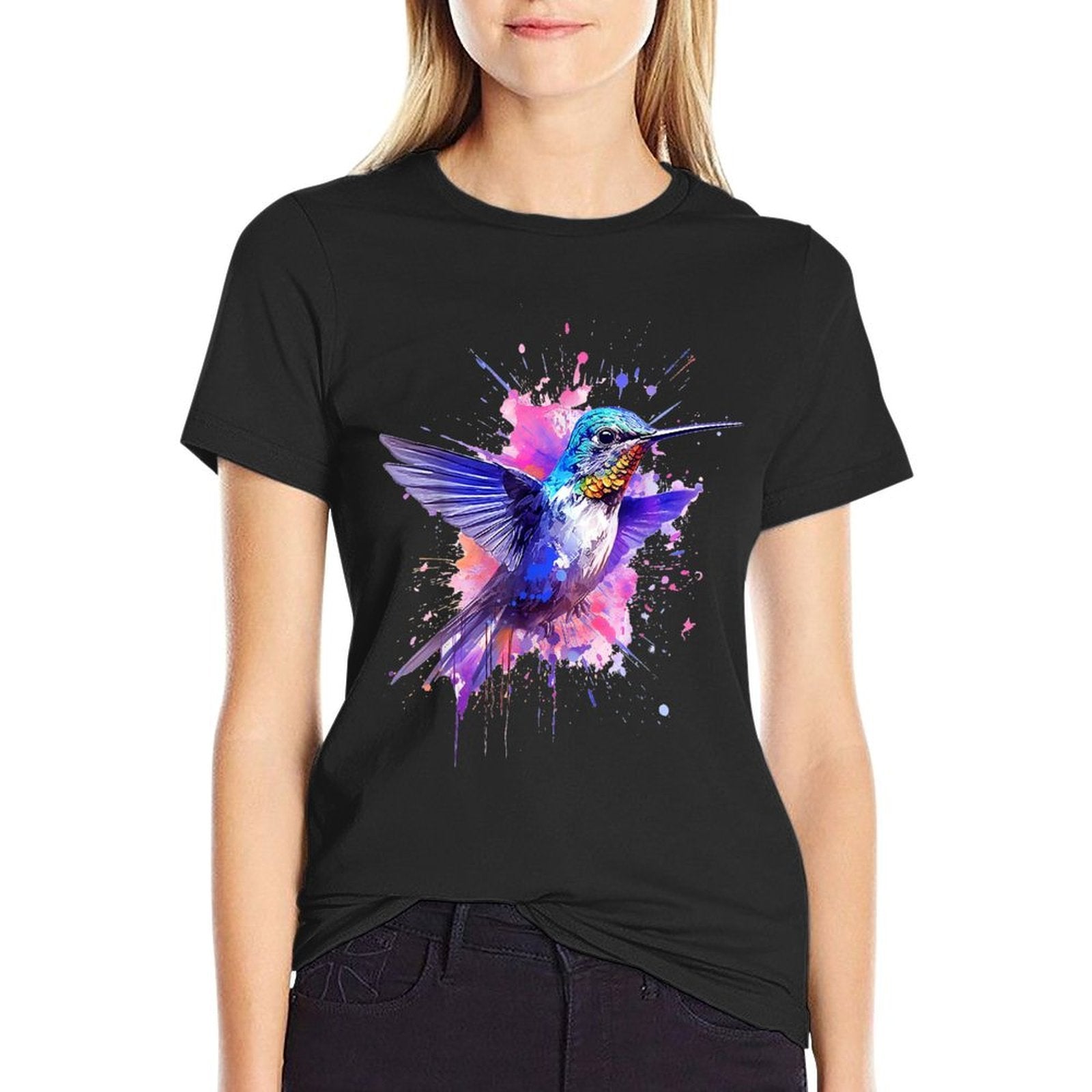 Bird Animal Abstract Graphic Painting Artwork Colorful Bird  Affordable Price T-Shirt