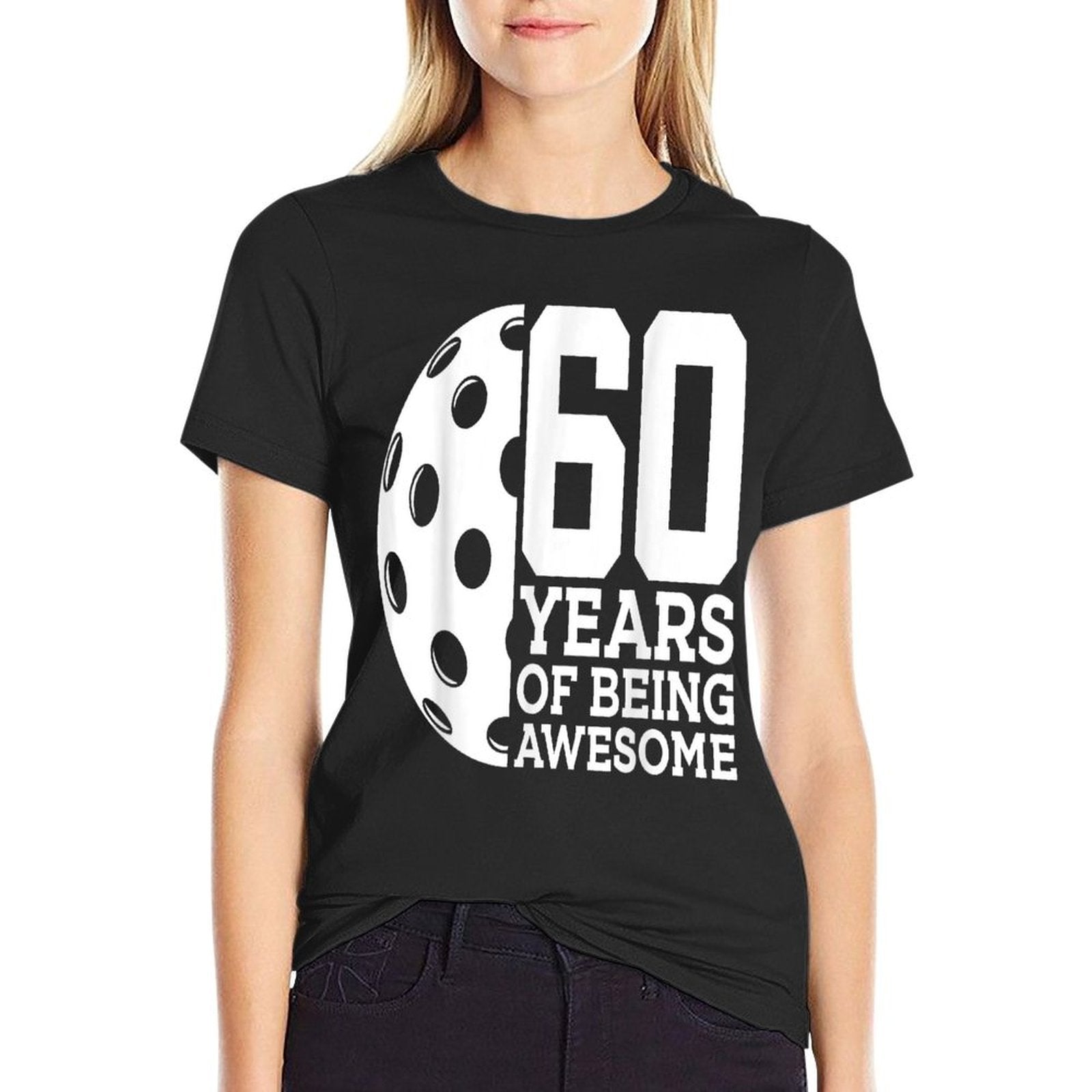 60 YEARS OF BEING AWESOME PICKLEBALL 60TH BIRTHDAY  Moisture-wicking T-Shirt