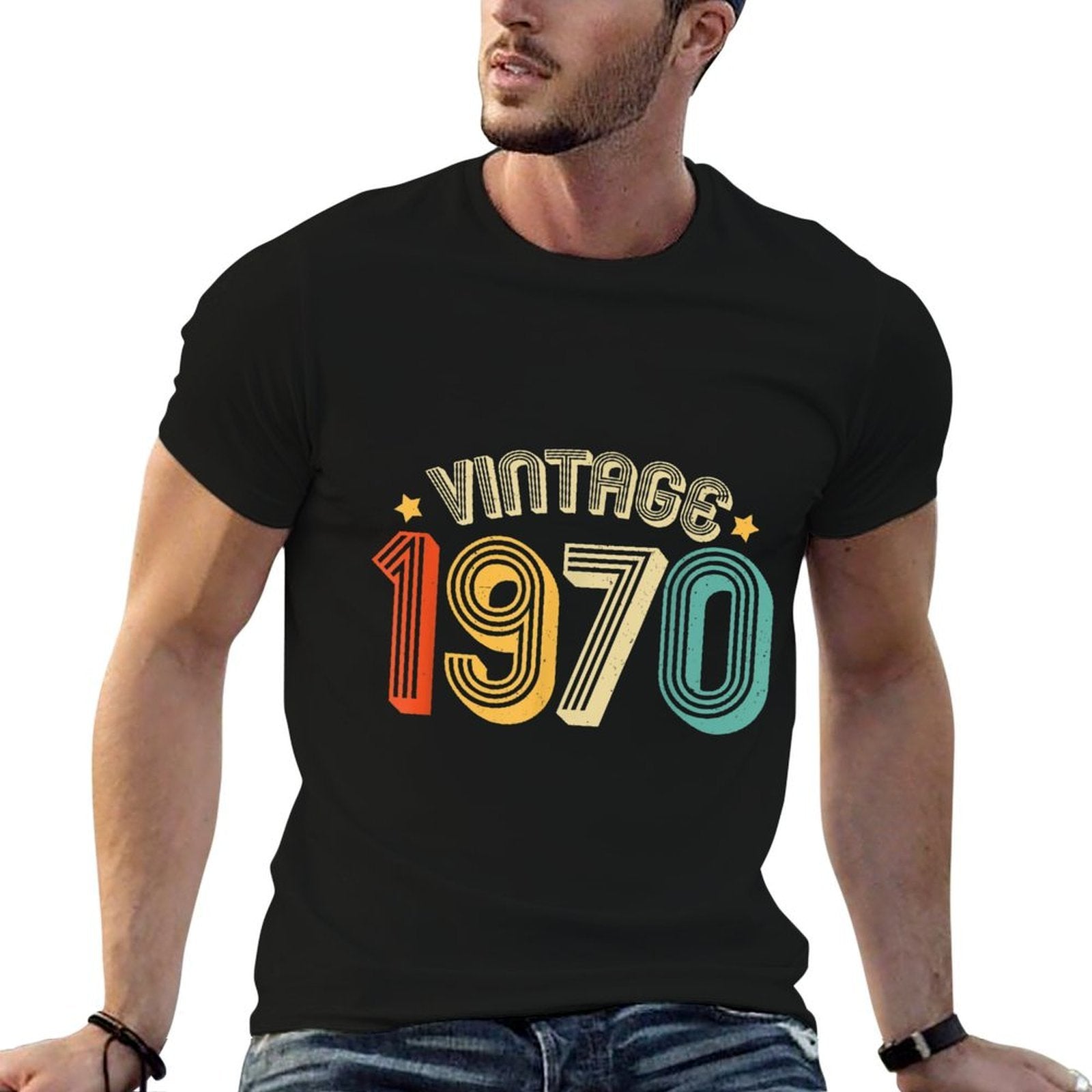 1970 50th Birthday Gift Vintage Retro Men Women 50 Years Old  Cotton T-Shirt