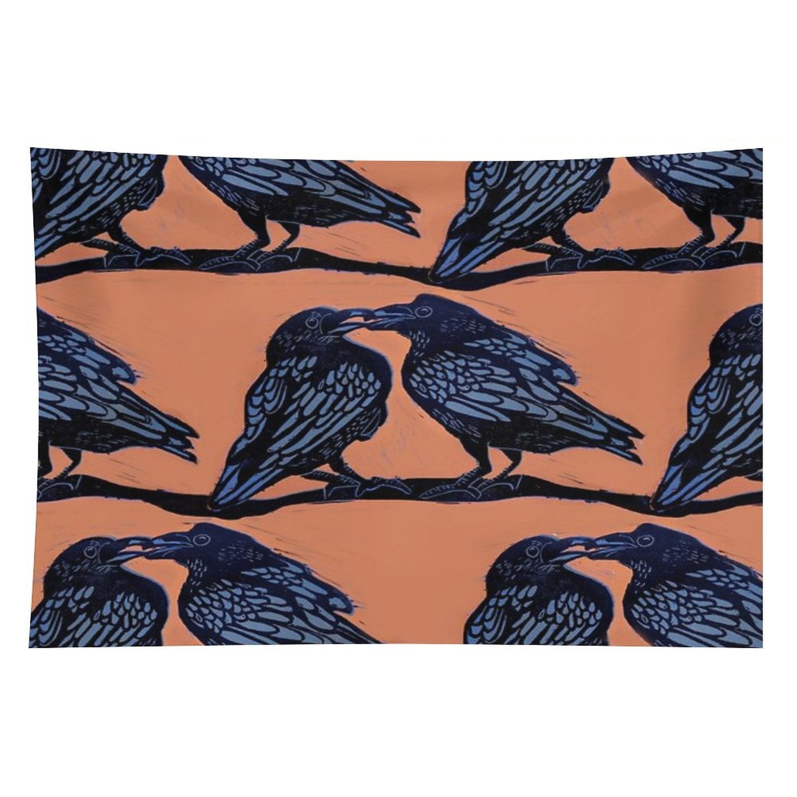 Orange Crows Tapestry